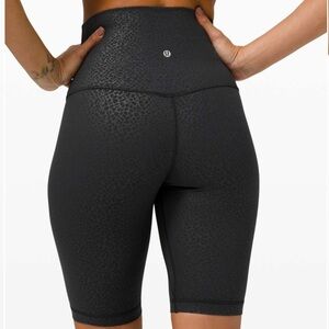 Lululemon Align Super High Rise Biker Short 10" Formulate Emboss Black Size 2